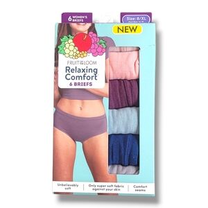 Fruit Of The Loom Womens Relaxing Comfort Six Pack Of Briefs Size 8/XL